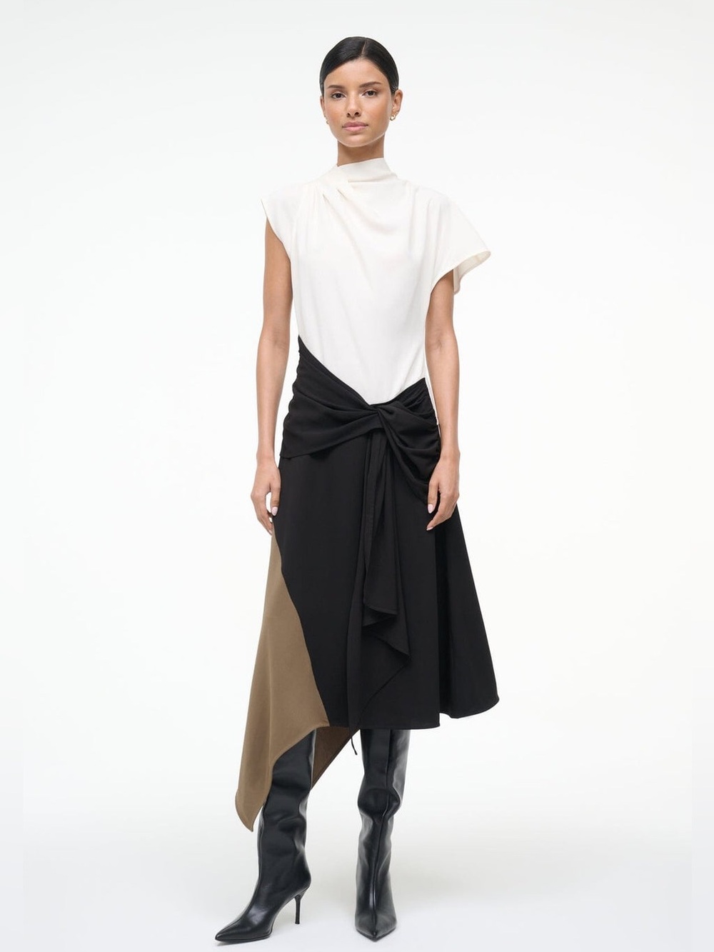 Staud Davina Dress in Black Multi 2
